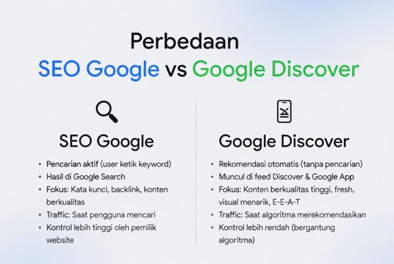 Apa perbedaan SEO Google dan Google Discover